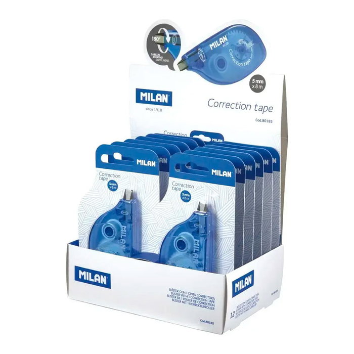 Milán Cinta correctora Azul 5 mm x 8 m Milán Cinta correctora Azul 5 mm x 8 m
