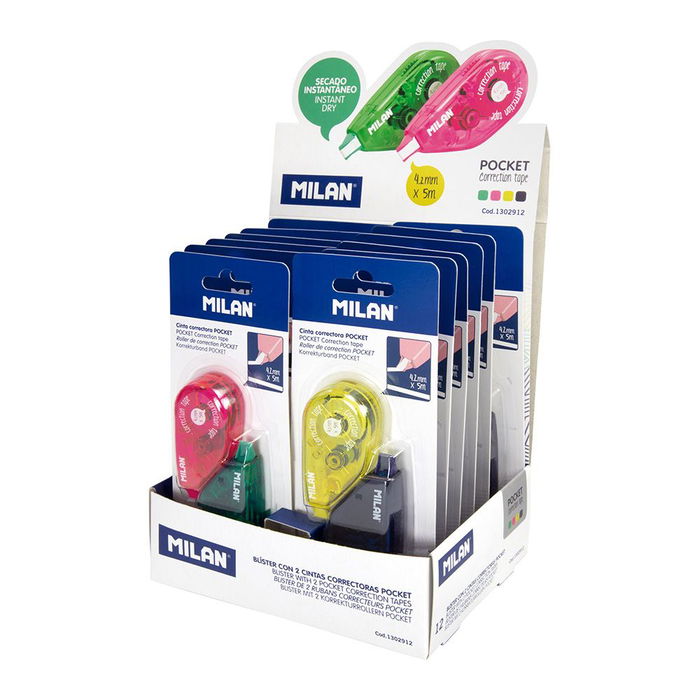 Milán Cinta Correctora en Seco 4,2 mm x 5 m Colores Surtidos Milán Cinta Correctora en Seco 4,2 mm x 5 m Colores Surtidos