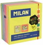 Milán Bloc de 400 notas adhesivas removibles colores neón 76 x 76 mm
