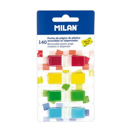 Milan Kit 140 puntos de página adhesivos removibles surtidos 45x12mm en 4 dispensadores