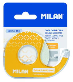 Milán Dispensador Cinta Adhesiva Doble Cara Amarillo 15 mm x 10 m Recargable