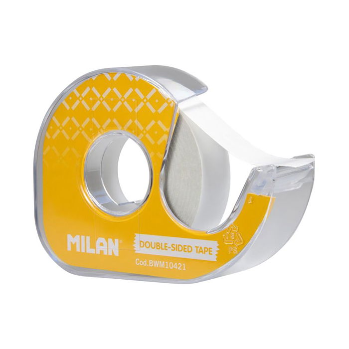Milán Dispensador Cinta Adhesiva Doble Cara Amarillo 15 mm x 10 m Recargable Milán Dispensador Cinta Adhesiva Doble Cara Amarillo 15 mm x 10 m Recargable