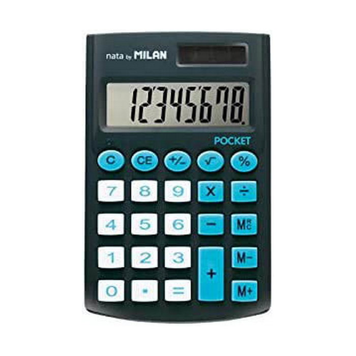 Milan Calculadora Pocket 8 Dígitos Negra con Funda