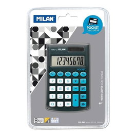 Milan Calculadora Pocket 8 Dígitos Negra con Funda