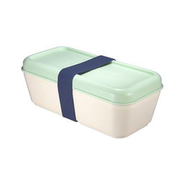 Milán Recipiente para alimentos rectangular tapa verde 0,75 l con divisor interior apto microondas y congelador