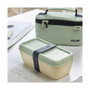Milán Recipiente para alimentos rectangular con divisor y tapa verde 0,75 l