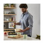 Milán Recipiente para alimentos rectangular con divisor y tapa verde 0,75 l