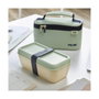 Milán Recipiente para alimentos rectangular con divisor y tapa verde 0,75 l
