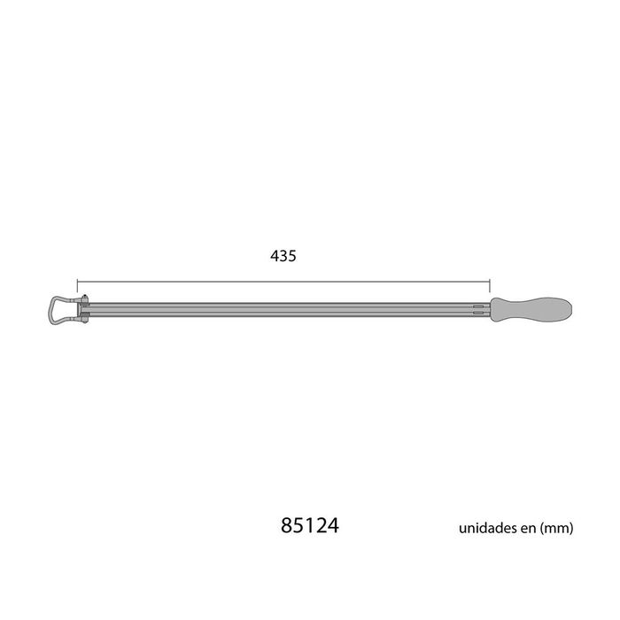 Varilla Portaperiódicos Aluminio con Mango de Madera M52031 42cm
