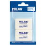 Milán Gomas de borrar 412 professional, Blister 2 uds, Blanco, para Escuela / Oficina / Comercio / Industria