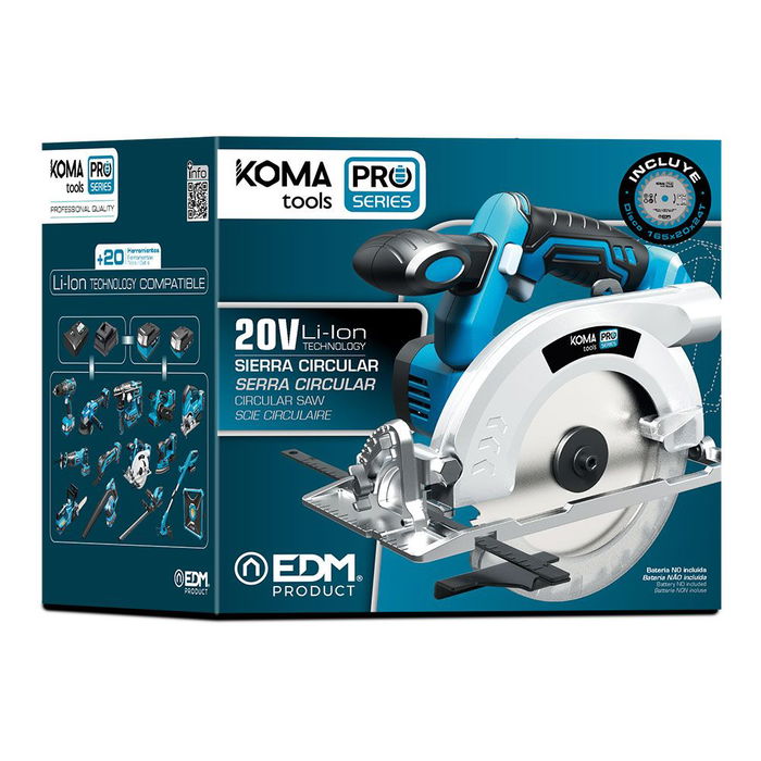 Koma Tools Sierra de calar circular 20v-scc 20V (No incluye Batería y Cargador) 30,1 x 21,5 cm