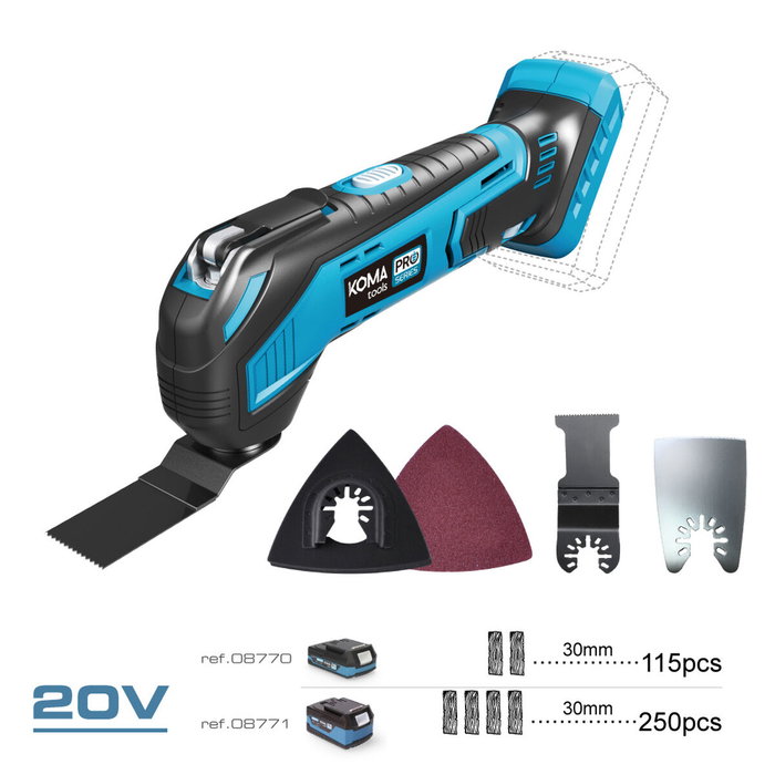 Koma Tools Multiherramienta Oscilante 20V Pro Series sin batería ni cargador Koma Tools Multiherramienta Oscilante 20V Pro Series sin batería ni cargador