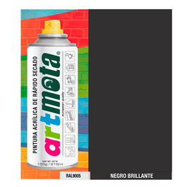 Mota La01 Pintura Acrílica Spray Negro Brillante Ral 9005 216 ml