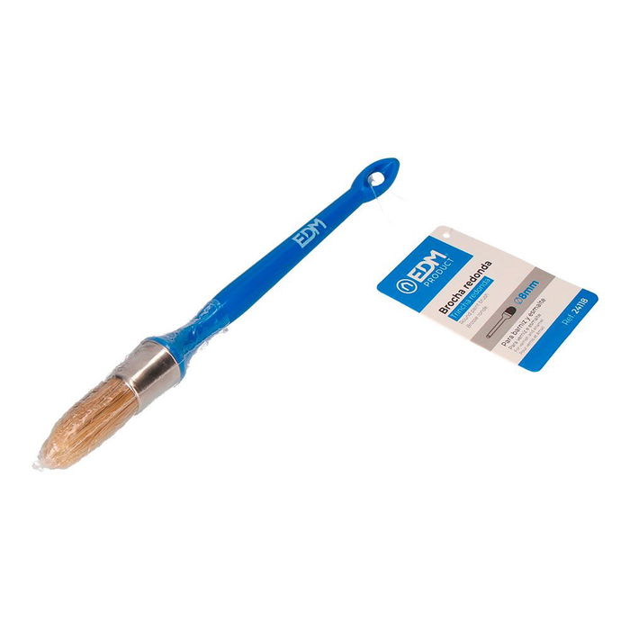 Edm Brocha Redonda Nº8 Ø8 mm Cerdas Naturales para Todo Tipo de Pinturas y Barnices