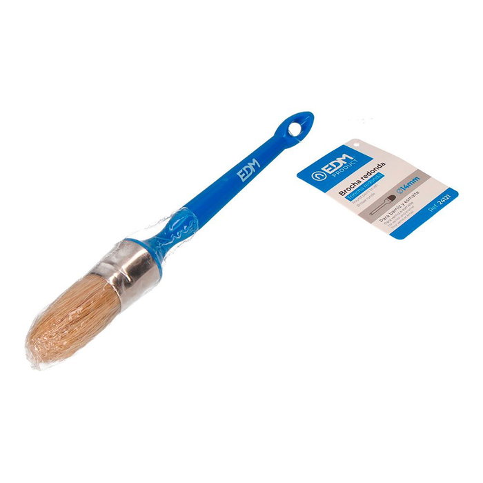 Edm Brocha Redonda Nº14 Ø14 mm Cerdas Naturales para Pinturas y Barnices Edm Brocha Redonda Nº14 Ø14 mm Cerdas Naturales para Pinturas y Barnices