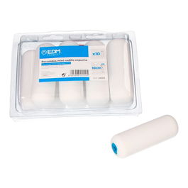 Edm Recambio Mini Rodillo Espuma 110 mm 10 Unidades para Pintura y Barniz