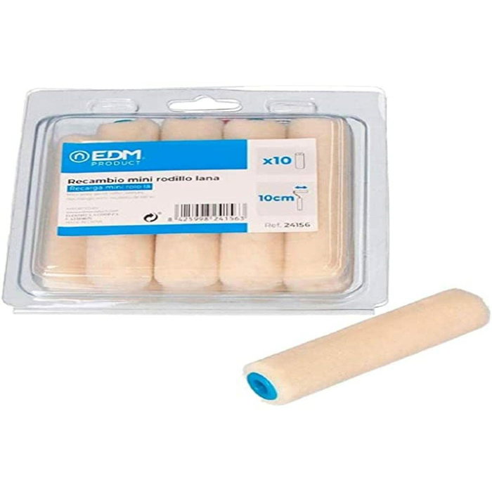 Edm Recambio mini rodillo lana 110 mm 10 uds