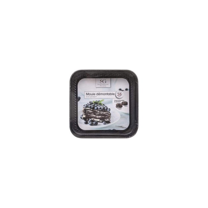 5Five Molde desmontable cuadrado 26 x 26 cm negro