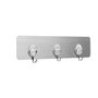 Inofix Colgador Adherente Reutilizable con 3 Ganchos Móviles Acero Inoxidable 1293-7