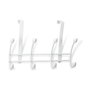 Inofix Colgador sobrepuerta blanco con 4 ganchos dobles