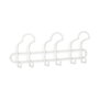 Inofix Colgador de acero 3 ganchos triples blanco mate