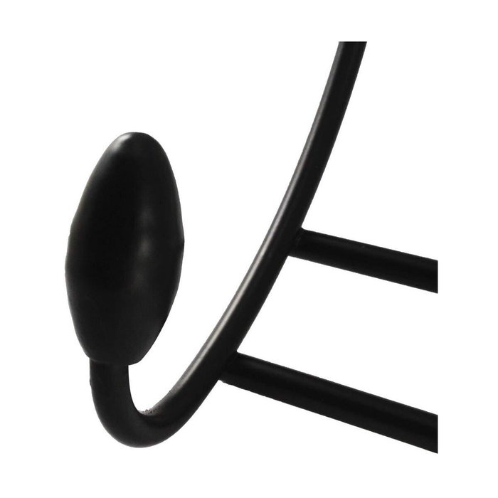 Inofix Colgador sobrepuerta negro con 4 ganchos dobles