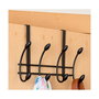 Inofix Colgador sobrepuerta negro con 4 ganchos dobles