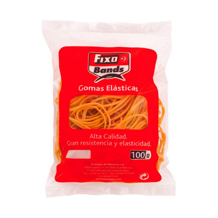 Fixo Bands Gomas elásticas bolsa 100g 2 mm x 12 cm Fixo Bands Gomas elásticas bolsa 100g 2 mm x 12 cm