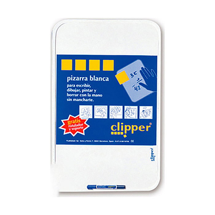 Clipper Pizarra blanca pequeña 18x26 cm con rotulador