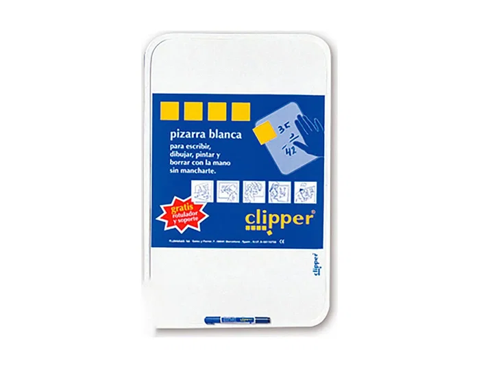 Clipper Pizarra blanca pequeña 18 x 26 cm con rotulador