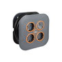 Solera Enrollacables 05m 3 Tomas Schuko T/TL + 2 USB 2,4A, Cable 3G 1,50 mm², Gris 16A 250V 3200W