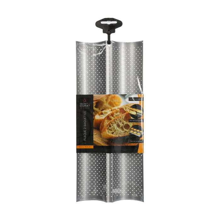 5Five Moldes perforados para baguette 38 x 16 cm Pack 2 uds Aluminio