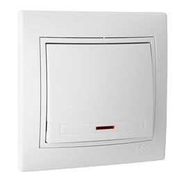 Solera Interruptor Conmutador Luminoso Blanco ERP02ILU 16A 250V Serie Europa Empotrar