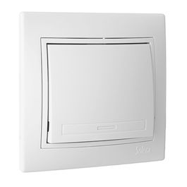 Solera Conmutador de Cruce ERP09U Serie Europa 10AX 250V Blanco Mecanismo Completo Empotrar Placa Termoplástico