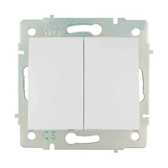 Solera Doble conmutador/interruptor 10ax 250v serie europa solera erp12qc Blanco