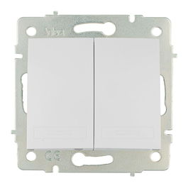Solera Doble Conmutador/Interruptor 10AX 250V Serie Europa ERP12QC Blanco