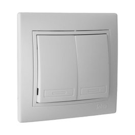 Solera Doble conmutador/interruptor 10ax 250v serie Europa Solera ERP12U Blanco