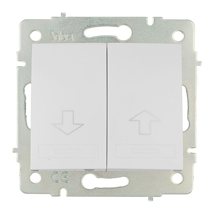Solera ERP20QC Pulsador Doble de Persiana Serie Europa Blanco 10A 250V Solera ERP20QC Pulsador Doble de Persiana Serie Europa Blanco 10A 250V