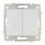 Solera ERP20QC Pulsador Doble de Persiana Serie Europa Blanco 10A 250V