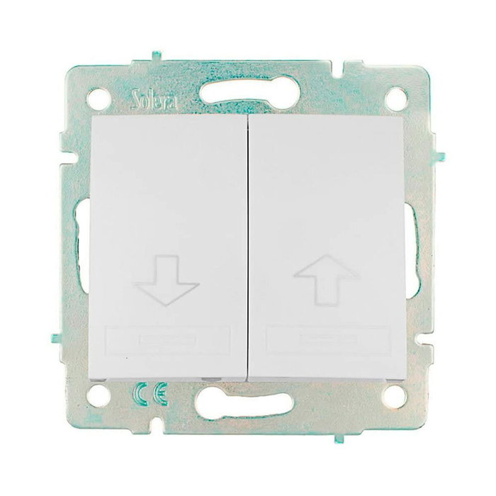 Solera Pulsador Doble de Persiana Europa Serie ERP20QC Blanco