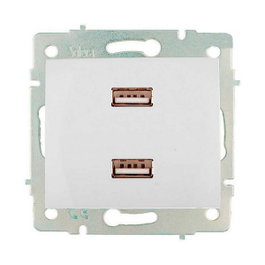 Solera Cargador doble USB Blanco Serie Europa Solera erp2usb