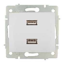 Solera Cargador Doble USB 5V 4200mA ERP2USB Blanco Empotrar Serie Europa 83x81mm