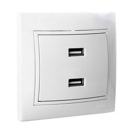 Solera Cargador doble USB serie Europa Solera ERP2USBU Blanco