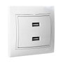 Solera Cargador doble USB serie Europa Solera ERP2USBU Blanco