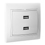 Solera ERP2USBU Cargador Doble USB Serie Europa 230V 5V 2.1A Blanco Empotrar 83x81mm