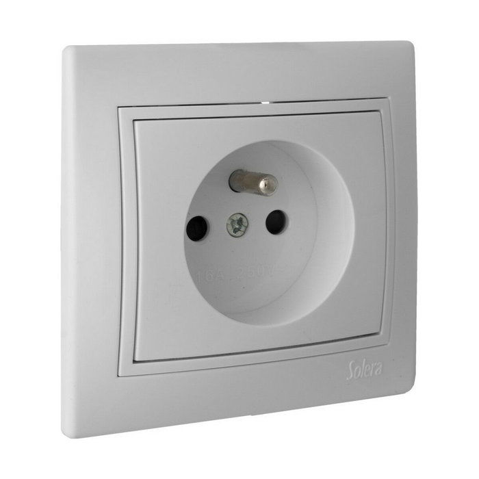 Solera Base bipolar 16A 250V con t/t francesa serie Europa Solera erp60fu Solera Base bipolar 16A 250V con t/t francesa serie Europa Solera erp60fu