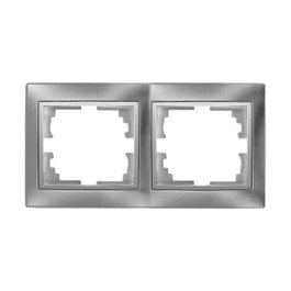 Solera Marco para 2 elementos horizontal plata 154x81x10mm serie europa solera erp72au