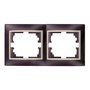 Solera ERP72NU Marco para 2 elementos horizontal serie Europa negro y aro perla 154x81x10mm