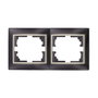 Solera Marco para 2 elementos horizontal negro y aro perla 154x81x10mm serie Europa