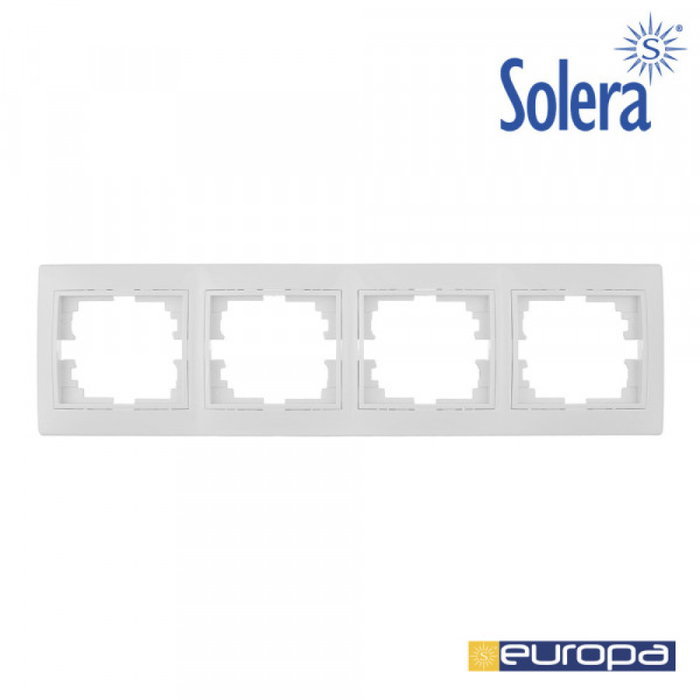 Marco Horizontal para 4 Elementos Blanco Serie Europa Solera 296x81x10 mm E3-42962 Marco Horizontal para 4 Elementos Blanco Serie Europa Solera 296x81x10 mm E3-42962
